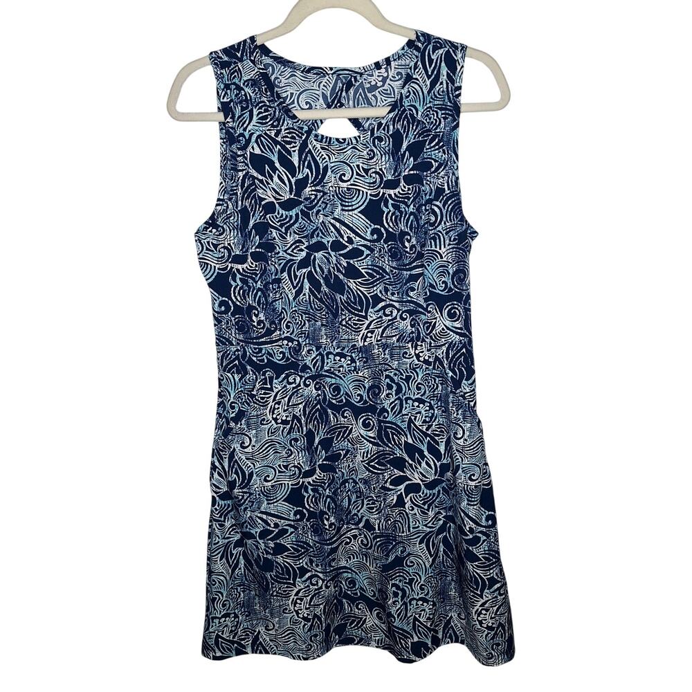 Title Nine Nimblene Dress Lotus Batik 8 Travel Hiking Pockets UPF50 Keyhole
